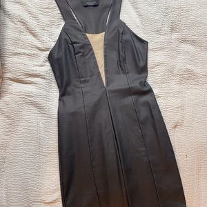 Solemio Leather Mini Dress